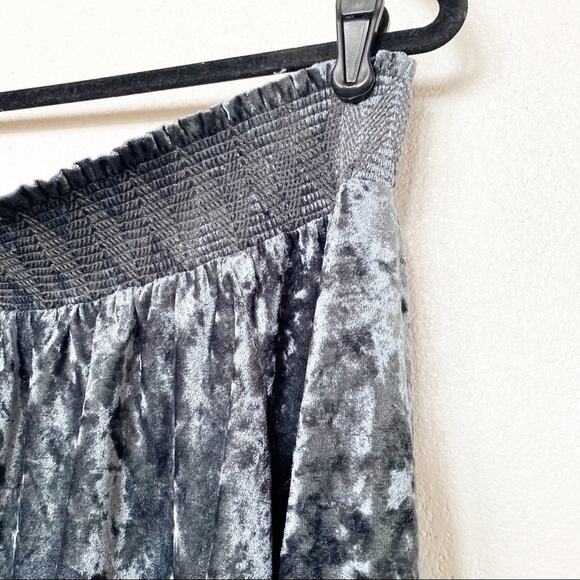 Lucky Brand Velvet Off the Shoulder Top Cool Grey Size Medium - Picture 2 of 8